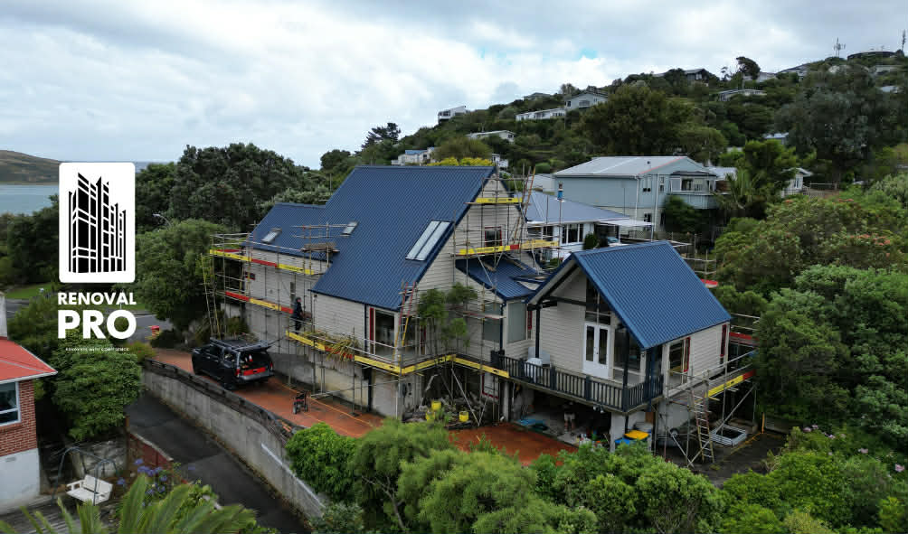 Wellington home renovation with aerial scaffolding — Renoval Pro NZ